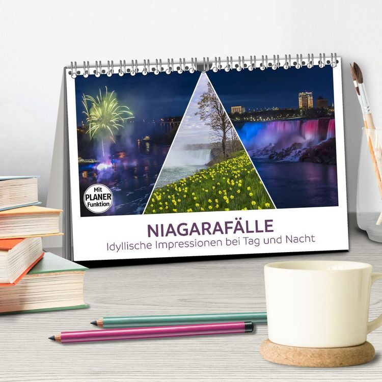 Produktbild: NIAGARAF&Auml;LLE Idyllische Impressionen bei Tag und Nacht (Tischkalender 2026 DIN A5 quer), CALVENDO Monatskalender