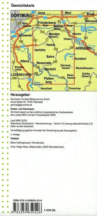 Produktbild: Balve, Hemer, Iserlohn, Menden im M&auml;rkischen Sauerland Blatt 24, topographische Wanderkarte NRW