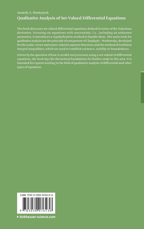 Produktbild: Qualitative Analysis of Set-Valued Differential Equations