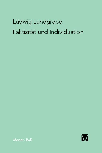Produktbild: Faktizit&auml;t und Individuation