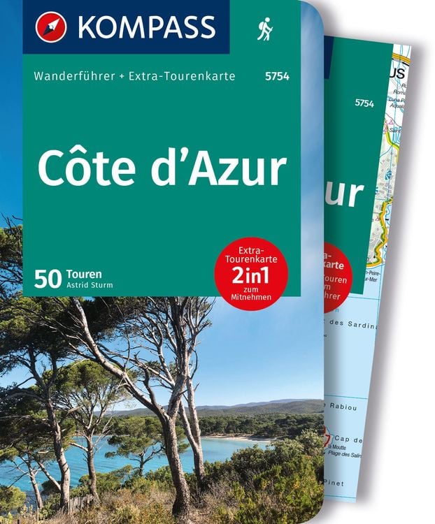 Produktbild: KOMPASS Wanderführer Côte d'Azur, Die schönsten Küsten- und Bergwanderungen, 50 Touren mit Extra-Tourenkarte