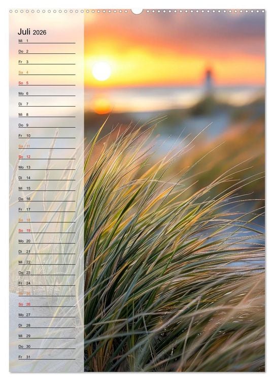 Produktbild: Maritim, Deutschlands K&uuml;sten (Wandkalender 2026 DIN A2 hoch), CALVENDO Monatskalender