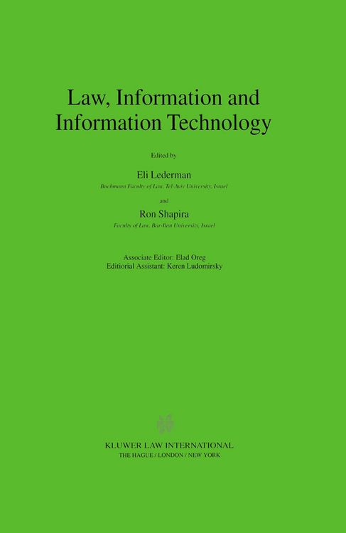Produktbild: Law, Information and Information Technology