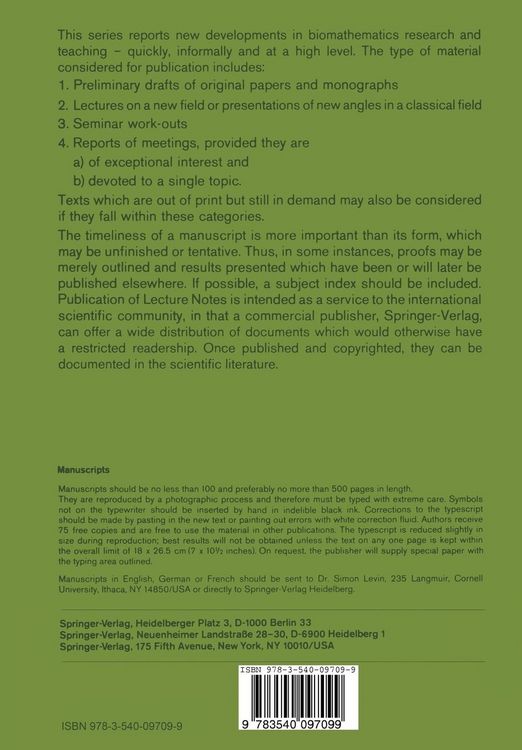 Produktbild: Mathematical Models in Cell Biology and Cancer Chemotherapy