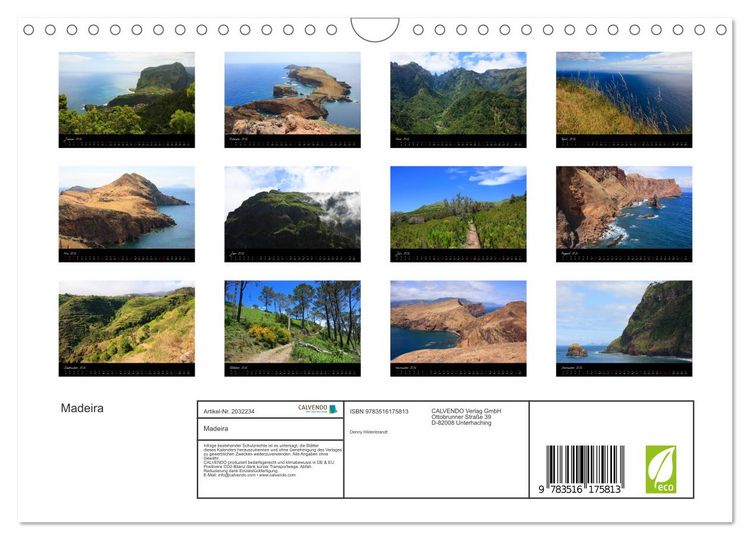 Produktbild: Madeira (Wandkalender 2026 DIN A4 quer), CALVENDO Monatskalender