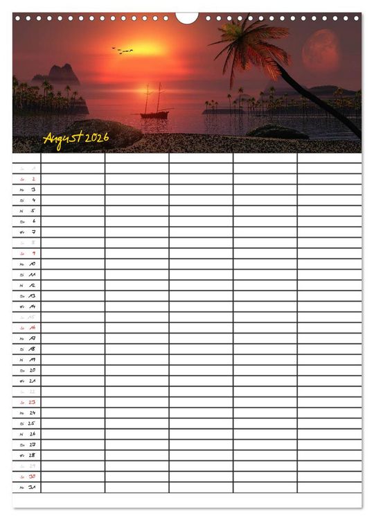 Produktbild: Familienplaner mit sch&ouml;nen Landschaftsbildern (Wandkalender 2026 DIN A3 hoch), CALVENDO Monatskalender