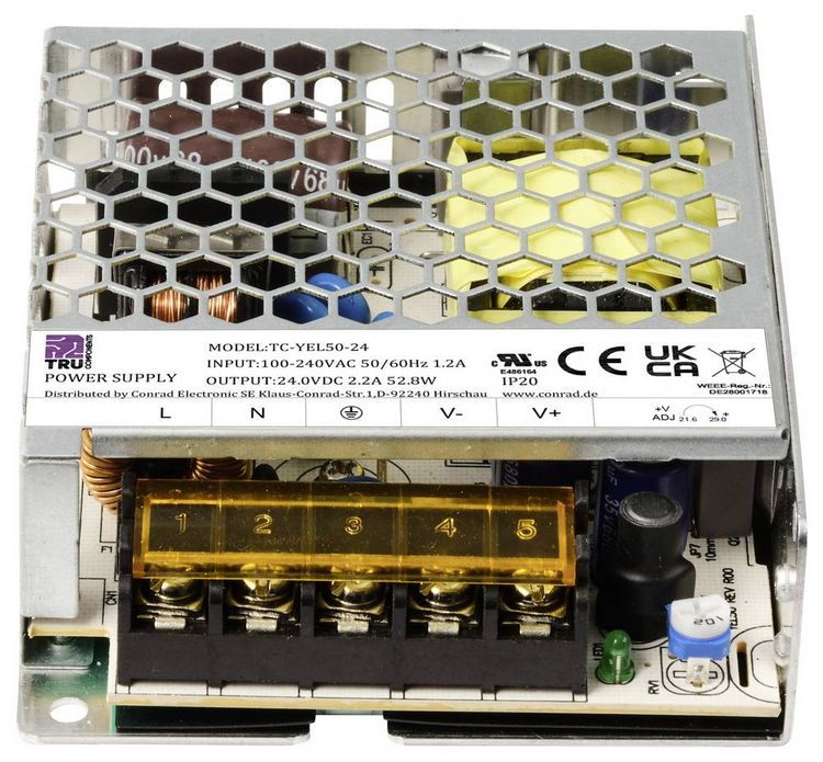 Produktbild: TRU COMPONENTS TC-13493664 Netzteil / Stromversorgung 24 V/DC 2.2A 52.8W