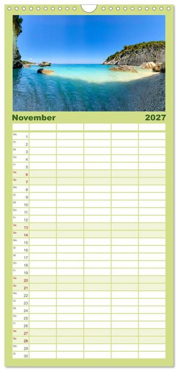 Produktbild: Familienplaner 2027 - Zakynthos und Kefalonia Trauminseln im Ionischen Meer mit 5 Spalten (Wandkalender, 21 x 45 cm) CALVENDO
