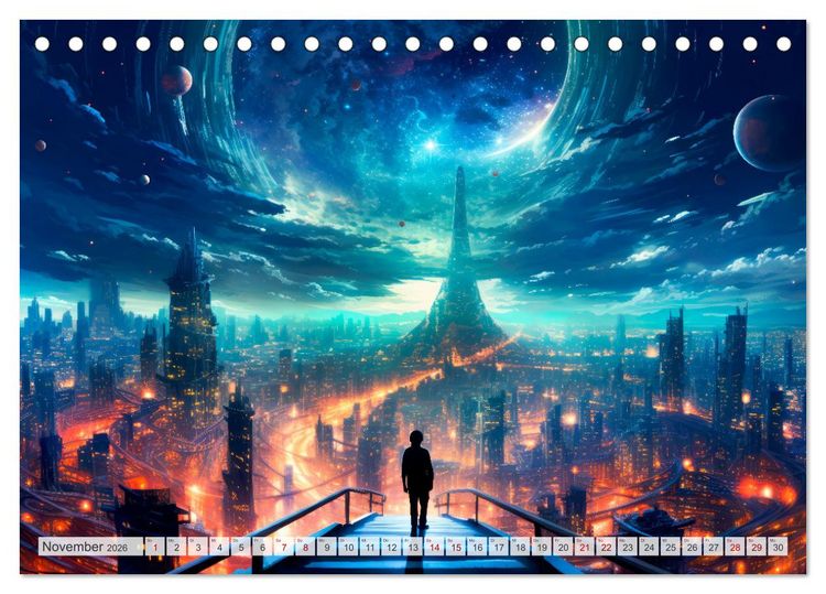 Produktbild: SCIENCE-FICTION Leben auf fernen Planeten (Tischkalender 2026 DIN A5 quer), CALVENDO Monatskalender