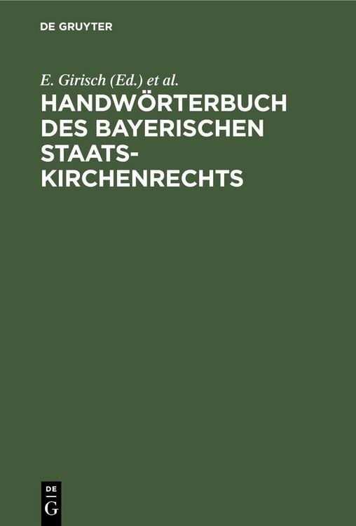 Produktbild: Handw&ouml;rterbuch des bayerischen Staatskirchenrechts