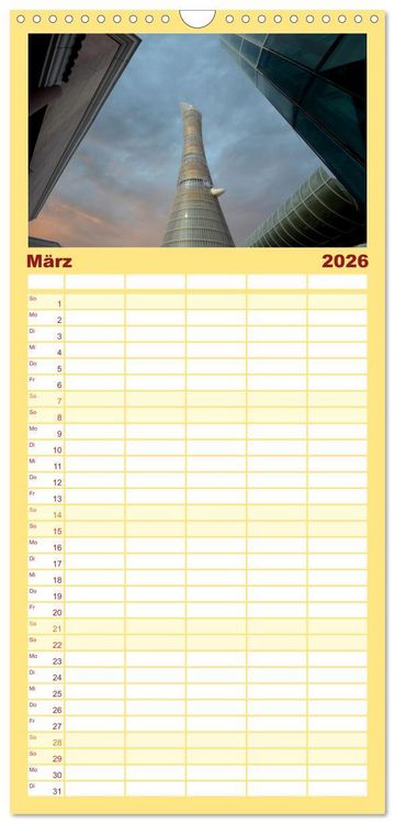 Produktbild: Familienplaner 2026 - Doha, die arabische Welt im Aufbruch mit 5 Spalten (Wandkalender, 21 x 45 cm) CALVENDO