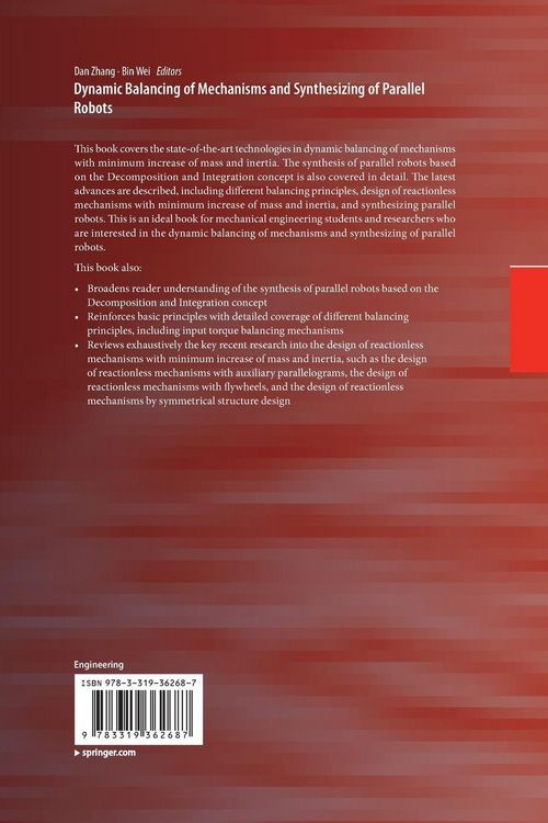 Produktbild: Dynamic Balancing of Mechanisms and Synthesizing of Parallel Robots