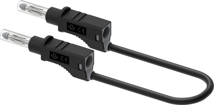 Produktbild: Electro PJP 2214/600V-CD1-25N Messleitung Steckanschluss 4mm 25cm Schwarz 1St.