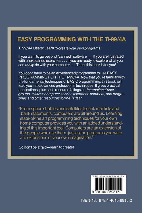 Produktbild: Easy Programming with the TI-99/4A