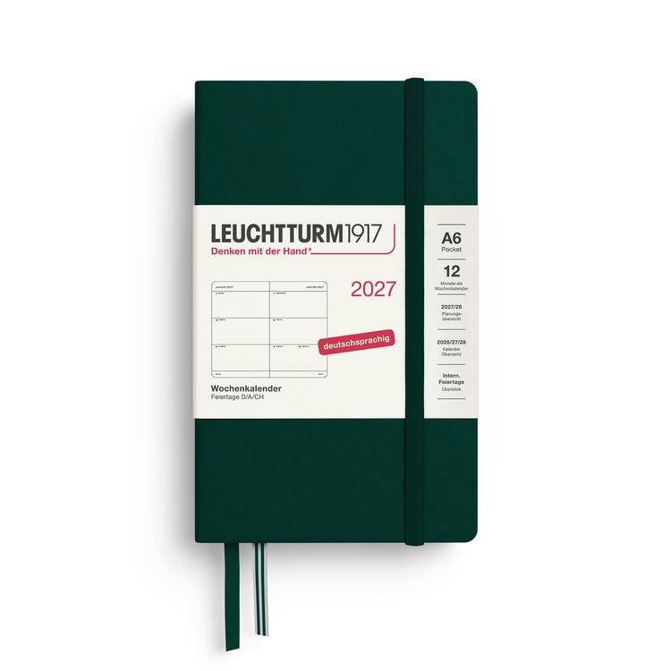 Produktbild: Wochenkalender Pocket (A6) 2027, Forest Green, Deutsch
