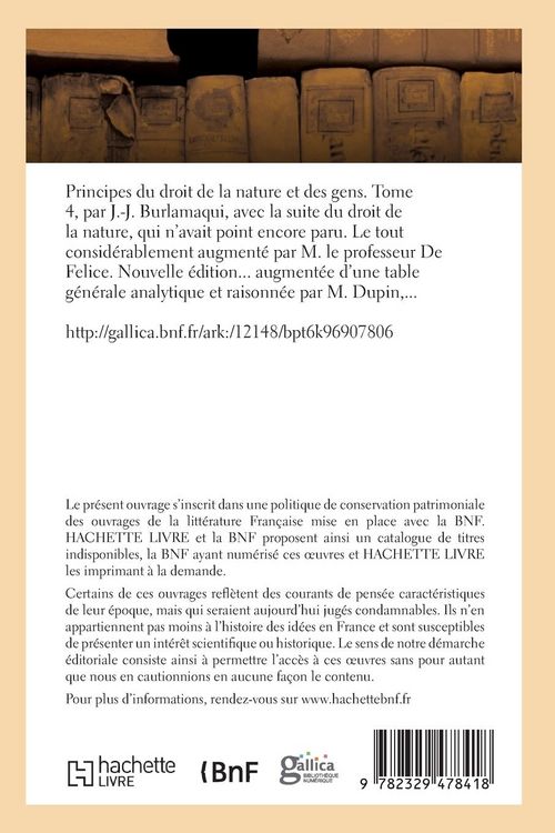 Produktbild: Principes du droit de la nature et des gens. Tome 4