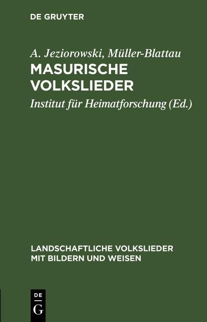 Produktbild: Masurische Volkslieder