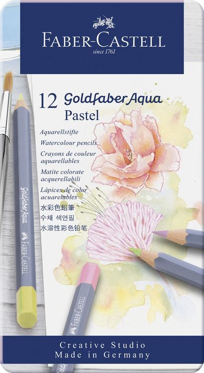 Produktbild: Faber-Castell Aquarellstifte Goldfaber Aqua Pastellt&ouml;ne, 12er Metalletui