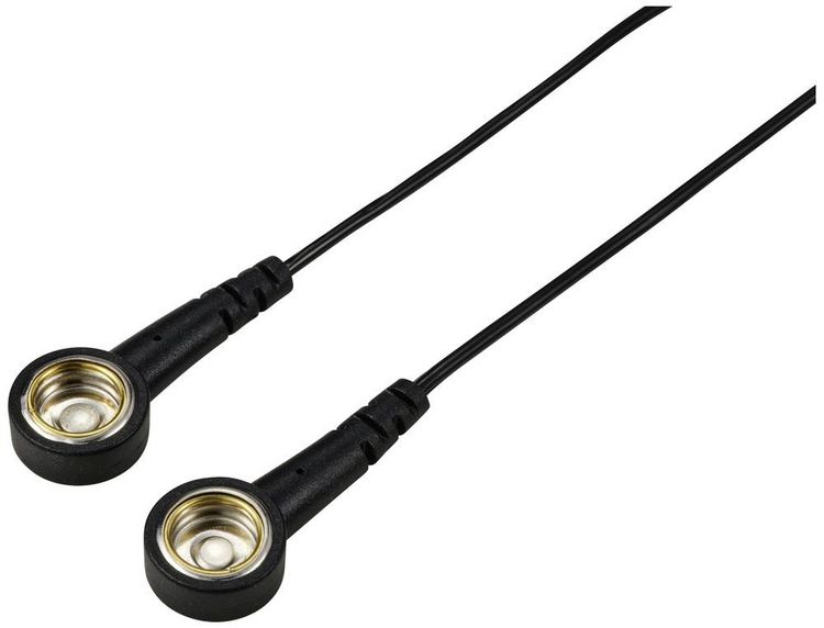 Produktbild: TRU COMPONENTS TC-12356296 ESD-Erdungskabel Schwarz 2.40m Druckknopf 10 mm, Druckknopf 10mm