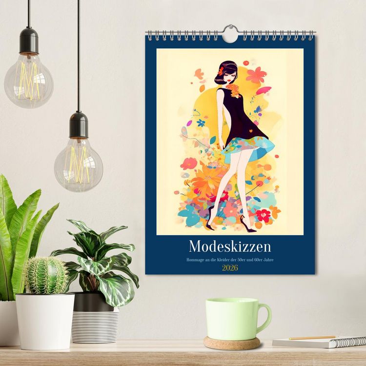 Produktbild: Modeskizzen - Hommage an die Kleider der 50er und 60er Jahre (Wandkalender 2026 DIN A4 hoch), CALVENDO Monatskalender