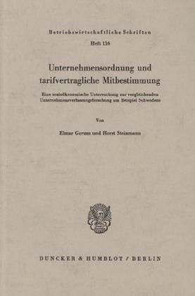 Produktbild: Unternehmensordnung und tarifvertragliche Mitbestimmung.