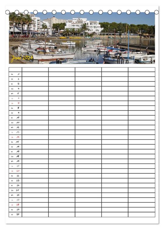 Produktbild: Ibiza / Familienplaner (Tischkalender 2026 DIN A5 hoch), CALVENDO Monatskalender