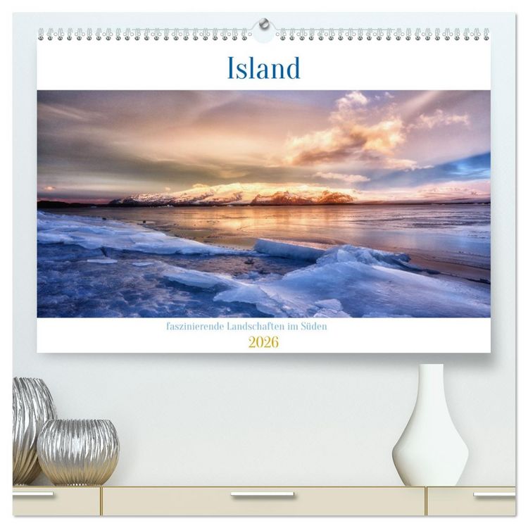 Produktbild: Island - faszinierende Landschaften im S&uuml;den (hochwertiger Premium Wandkalender 2026 DIN A2 quer), Kunstdruck in Hochglanz