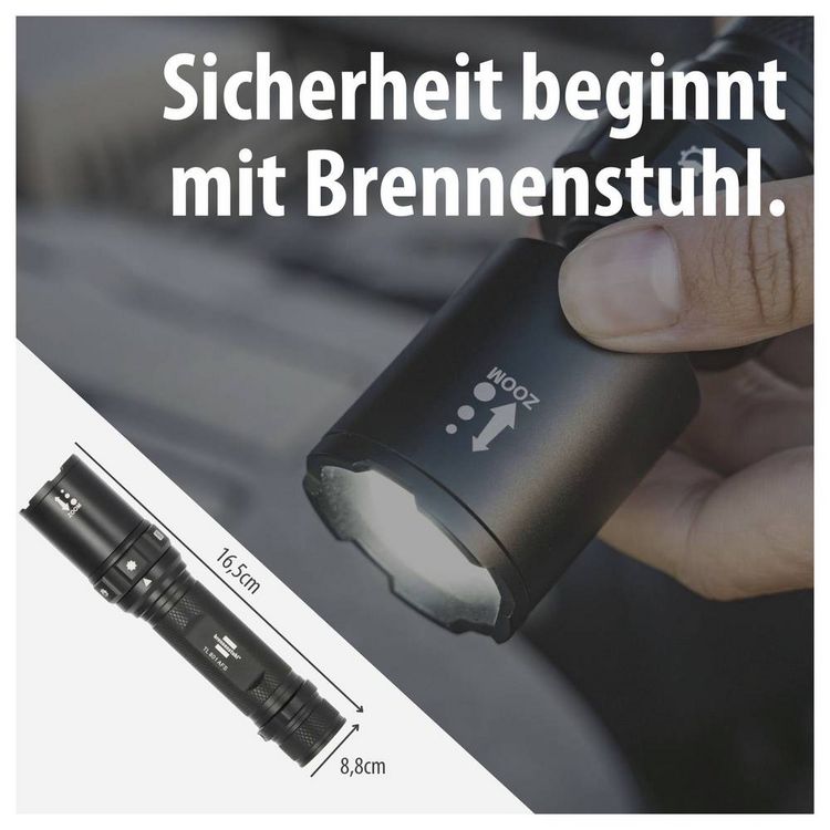 Produktbild: Brennenstuhl LuxPremium LED Taschenlampe &uuml;ber USB 800lm 42h 0.26kg