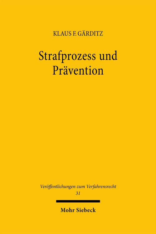 Produktbild: Strafprozess und Pr&auml;vention