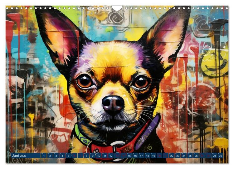 Produktbild: Graffiti Hunde (Wandkalender 2026 DIN A3 quer), CALVENDO Monatskalender
