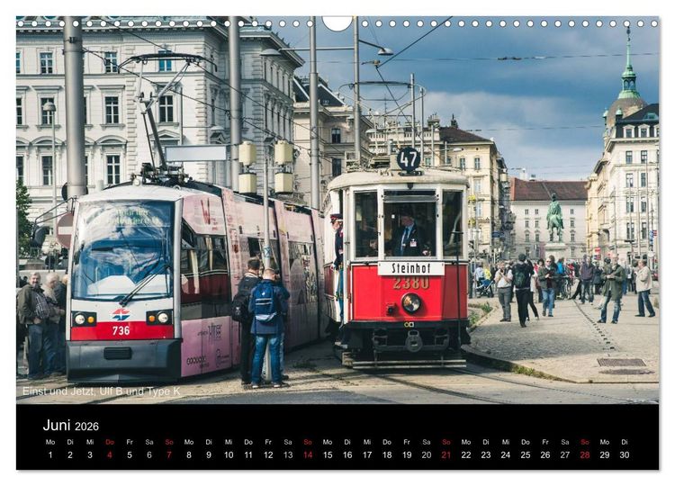 Produktbild: Historische Stra&szlig;enbahnen in Wien (Wandkalender 2026 DIN A3 quer), CALVENDO Monatskalender