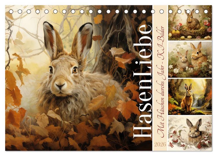 Produktbild: Hasenliebe (Tischkalender 2026 DIN A5 quer), CALVENDO Monatskalender