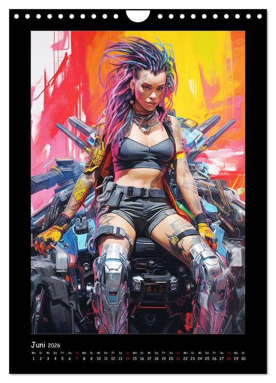 Produktbild: Cyberpunk. Futuristische Heldinnen (Wandkalender 2026 DIN A4 hoch), CALVENDO Monatskalender