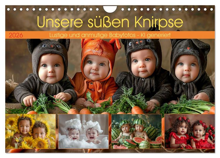 Produktbild: Unsere s&uuml;&szlig;en Knirpse (Wandkalender 2026 DIN A4 quer), CALVENDO Monatskalender