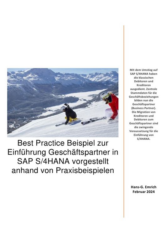 Produktbild: Best Practice Beispiel zur Einf&uuml;hrung Gesch&auml;ftspartner in SAP S/4HANA vorgestellt anhand von Praxisbeispielen