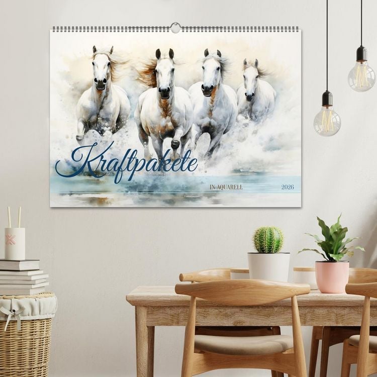Produktbild: Kraftpakete in Aquarell (Wandkalender 2026 DIN A2 quer), CALVENDO Monatskalender