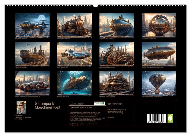 Produktbild: Steampunk Maschinenwelt (hochwertiger Premium Wandkalender 2026 DIN A2 quer), Kunstdruck in Hochglanz