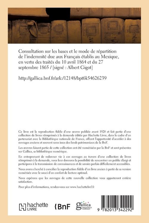 Produktbild: Consultation Sur Les Bases Et Le Mode de R&eacute;partition de l'Indemnit&eacute; Due Aux Fran&ccedil;ais