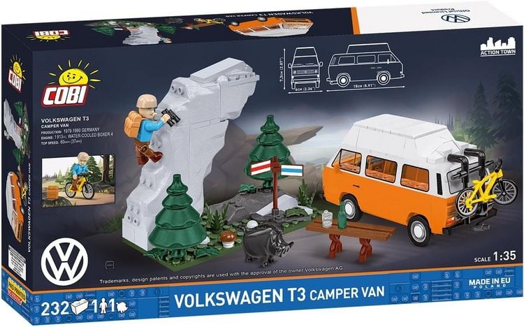 Produktbild: COBI 24638 - VW Volkswagen T3 Camper Van, Bausatz 1:35, 232 Klemmbausteine