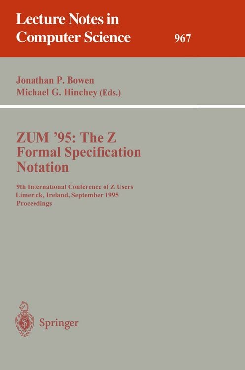 Produktbild: ZUM '95: The Z Formal Specification Notation