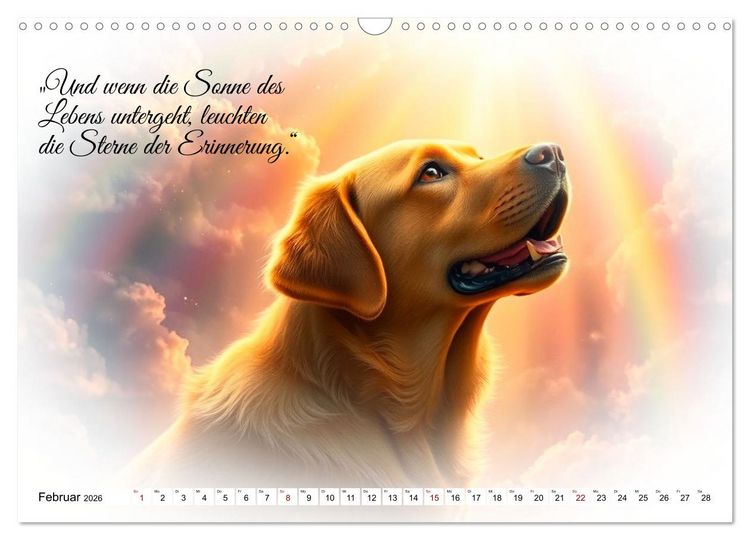 Produktbild: Hunde &uuml;ber der Regenbogenbr&uuml;cke (Wandkalender 2026 DIN A3 quer), CALVENDO Monatskalender