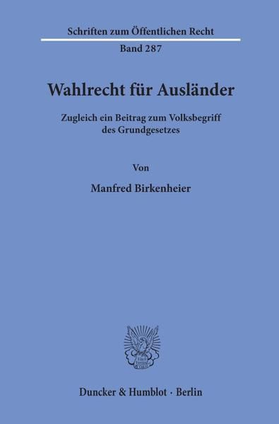 Produktbild: Wahlrecht f&uuml;r Ausl&auml;nder.