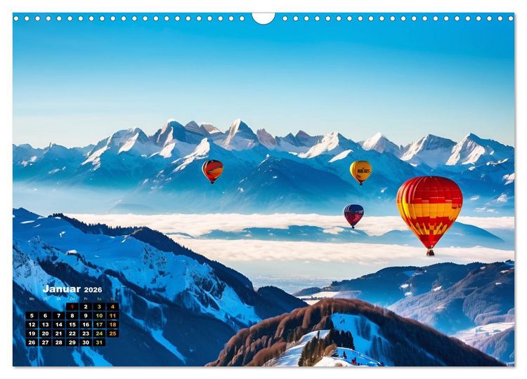 Produktbild: Freiheit in den L&uuml;ften . Mit dem Hei&szlig;luftballon unterwegs (Wandkalender 2026 DIN A3 quer), CALVENDO Monatskalender