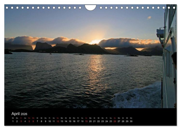 Produktbild: Hurtigruten - Entlang der norwegischen K&uuml;ste (Wandkalender 2026 DIN A4 quer), CALVENDO Monatskalender