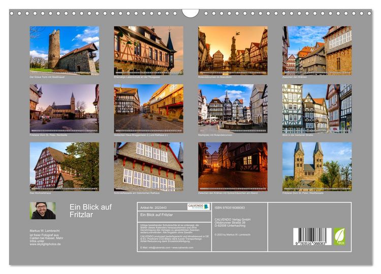 Produktbild: Ein Blick auf Fritzlar (Wandkalender 2026 DIN A3 quer), CALVENDO Monatskalender