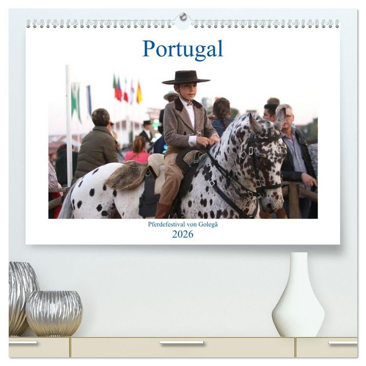 Produktbild: Portugal - Pferdefestival von Goleg&atilde; (hochwertiger Premium Wandkalender 2026 DIN A2 quer), Kunstdruck in Hochglanz