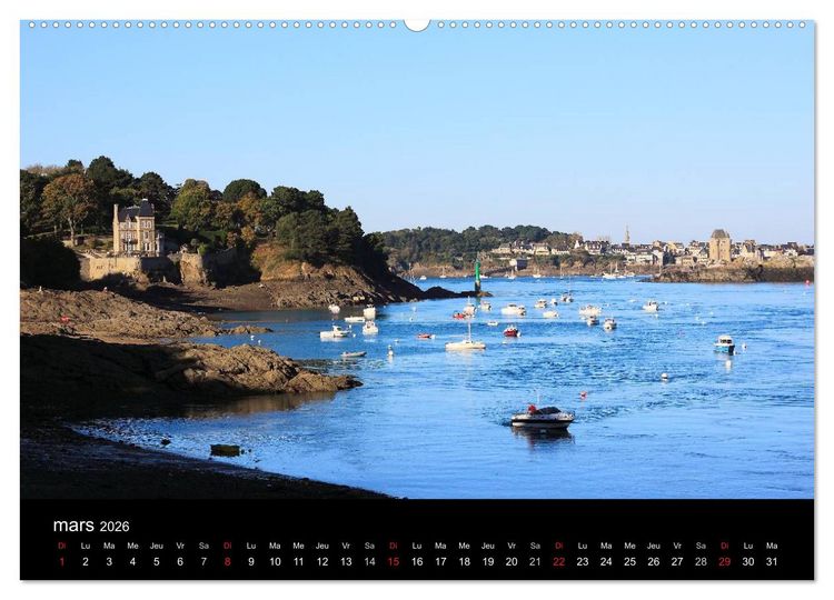 Produktbild: Dinard Perle de la C&ocirc;te d'&Eacute;meraude (Calendrier mural 2026 DIN A2 vertical) calendrier de bureau