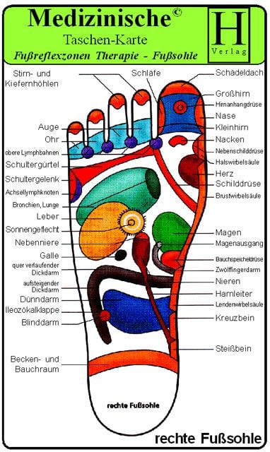 Produktbild: Fussreflexzonen Therapie - Fusssohle- Medizinische Taschen-Karte