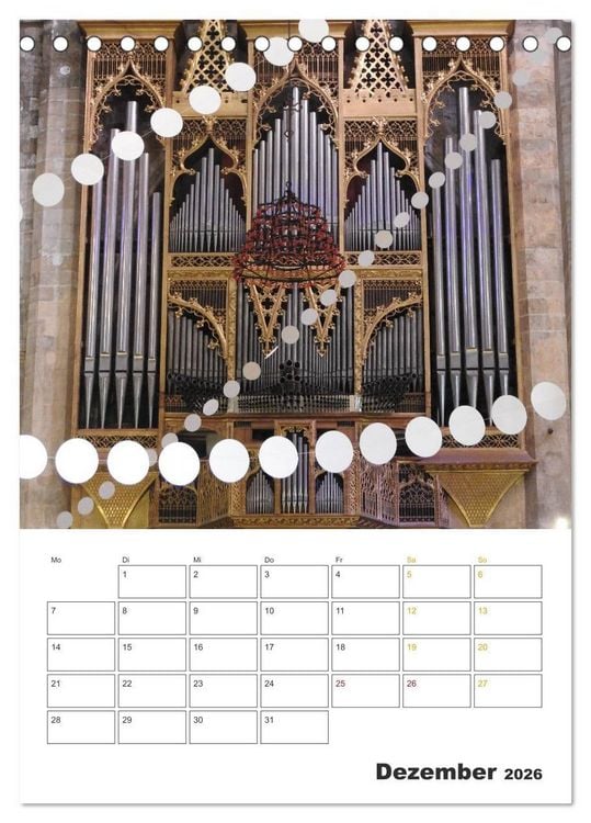 Produktbild: Orgeln zum Verlieben! (Tischkalender 2026 DIN A5 hoch), CALVENDO Monatskalender