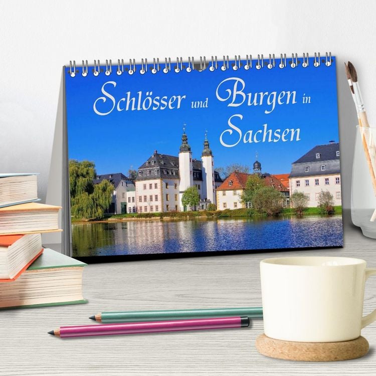Produktbild: Schl&ouml;sser und Burgen in Sachsen (Tischkalender 2026 DIN A5 quer), CALVENDO Monatskalender